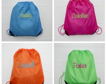 Personalized Cinch Sack Backpack and Tote Bags Back To School Accessory Bag 16.5 x 14.5 Monogrammed Christmas Gift