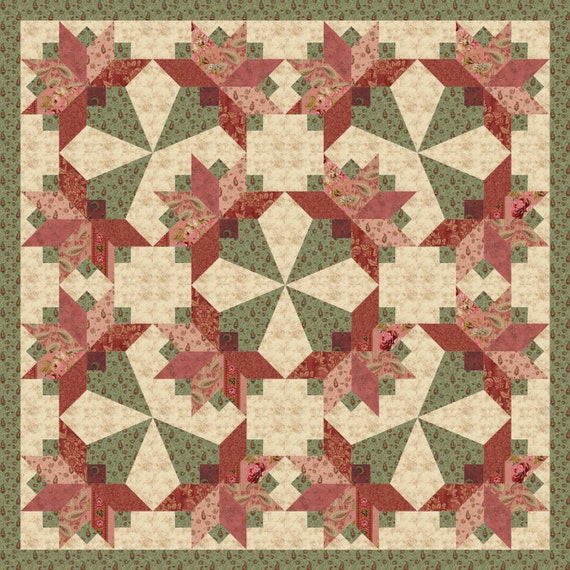 Tussy Mussie Paper Piece Quilt Block PDF by MadCreekDesigns