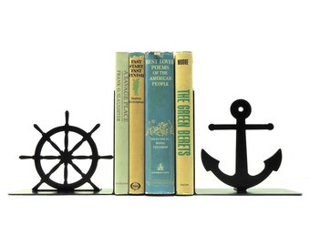 Nautical Metal Art Bookends - Free USA Shipping