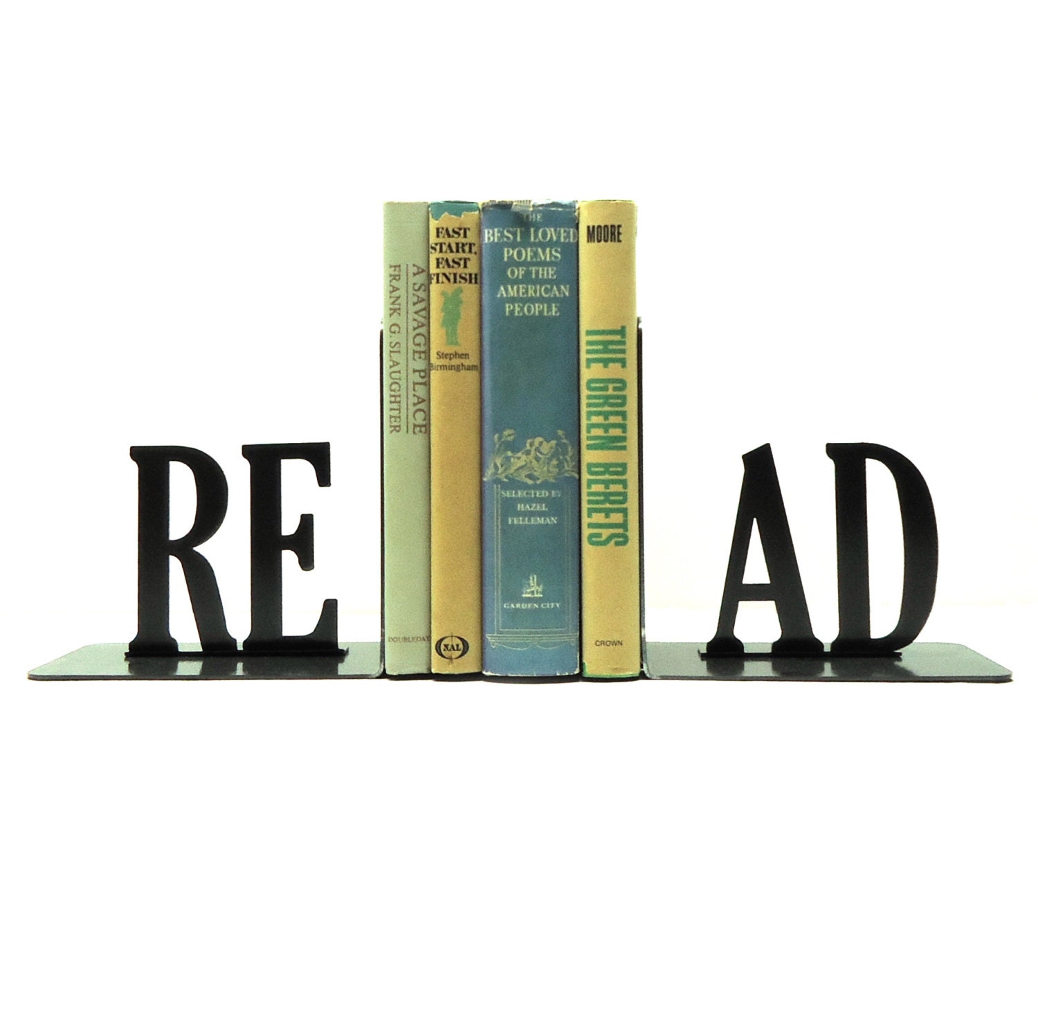 Read Text Metal Art Bookends Free USA Shipping