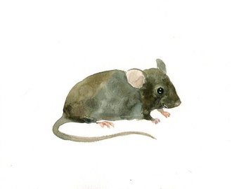MOUSE Original watercolor painting 10x8inch