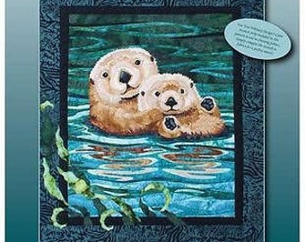 Sea Otters Toni Whitney Fusible Applique Sea Life Quilt Pattern + Fabric Kit