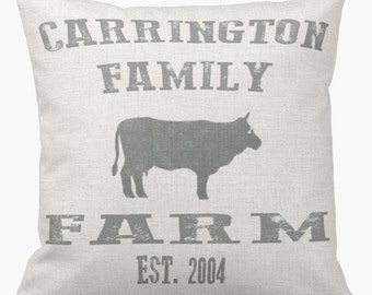Personalized Pillow Family Farmhouse Style Pillow Cover