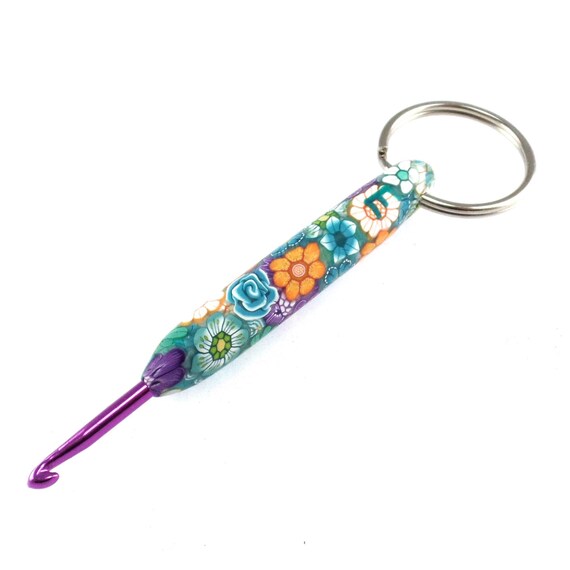 Crochet Hook Keychain E/3.50mm Polymer Clay by polymerclayshed