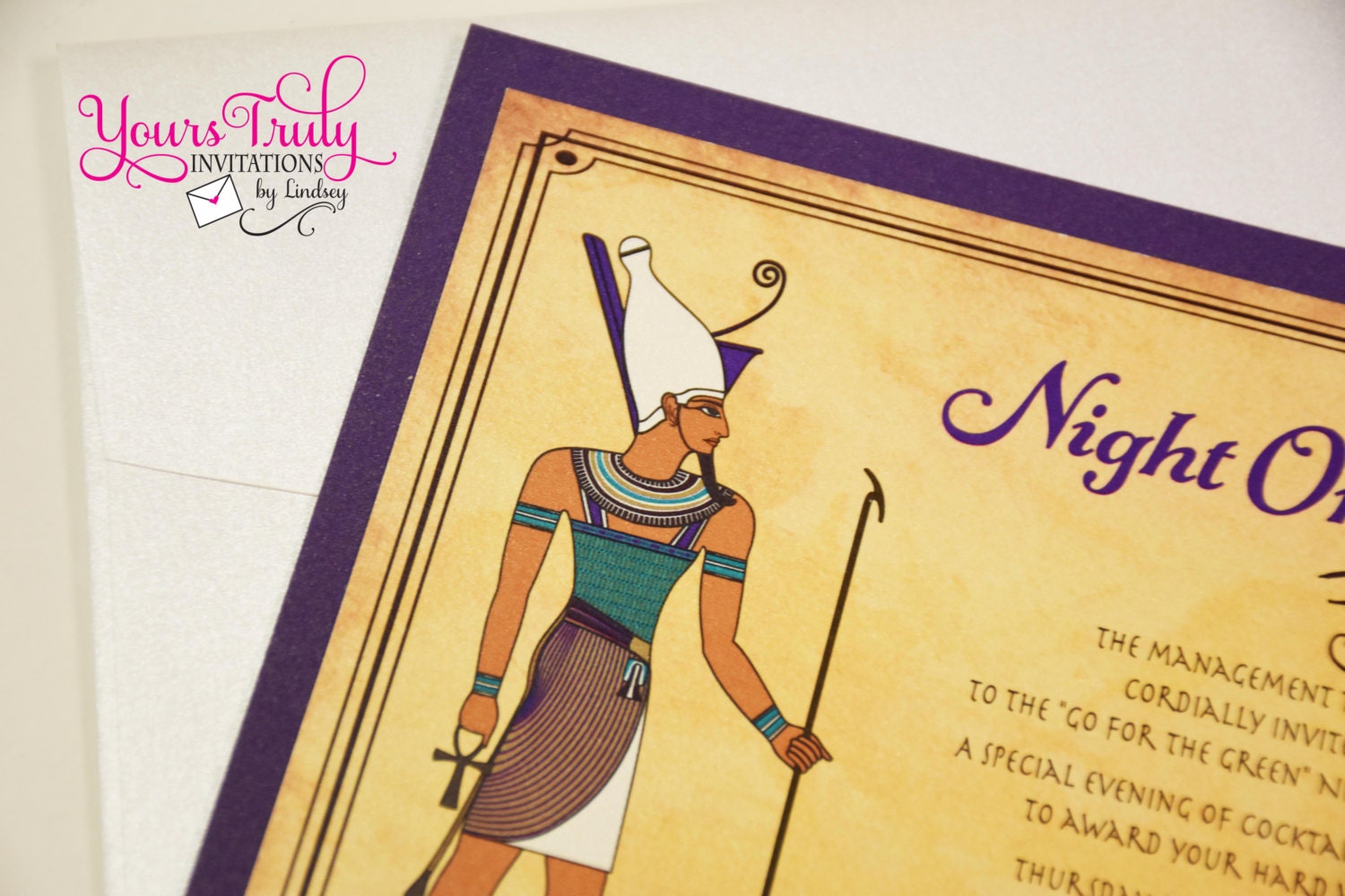 Egyptian Themed Party Invitation Custom by yourstrulyinvitation