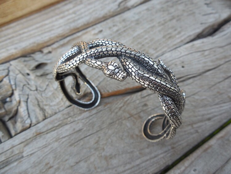 ON SALE Snake bracelet handmade in sterling silver by Billyrebs