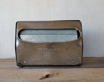Vintage Black & Chrome Napkin Dispenser // Aluminum // Restaurant Style