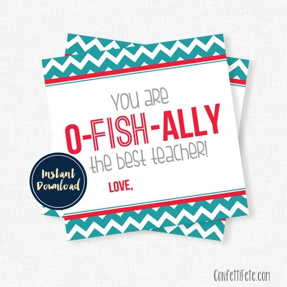 O Fish Ally Tags Best Teacher Tag Teacher Gift Tags Teacher