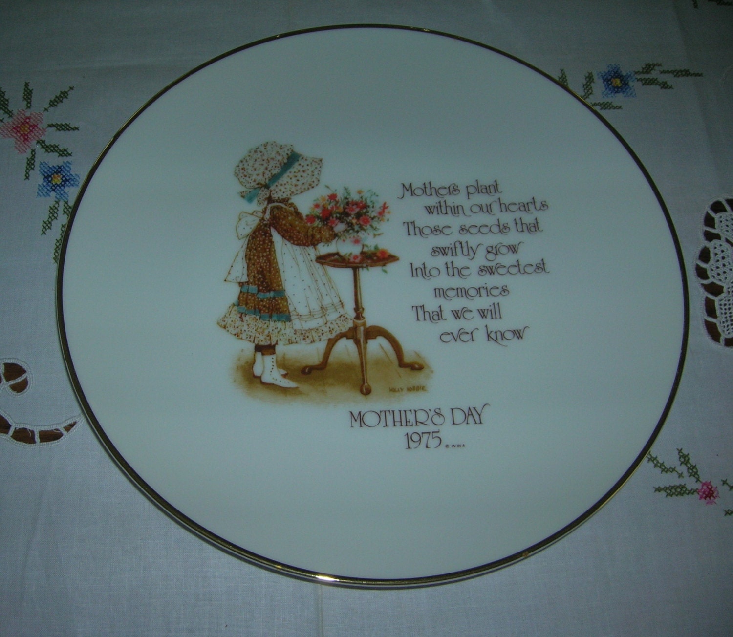 Vintage Holly Hobbie Plate Commemorative Edition, Mother’s Day 1975 ...