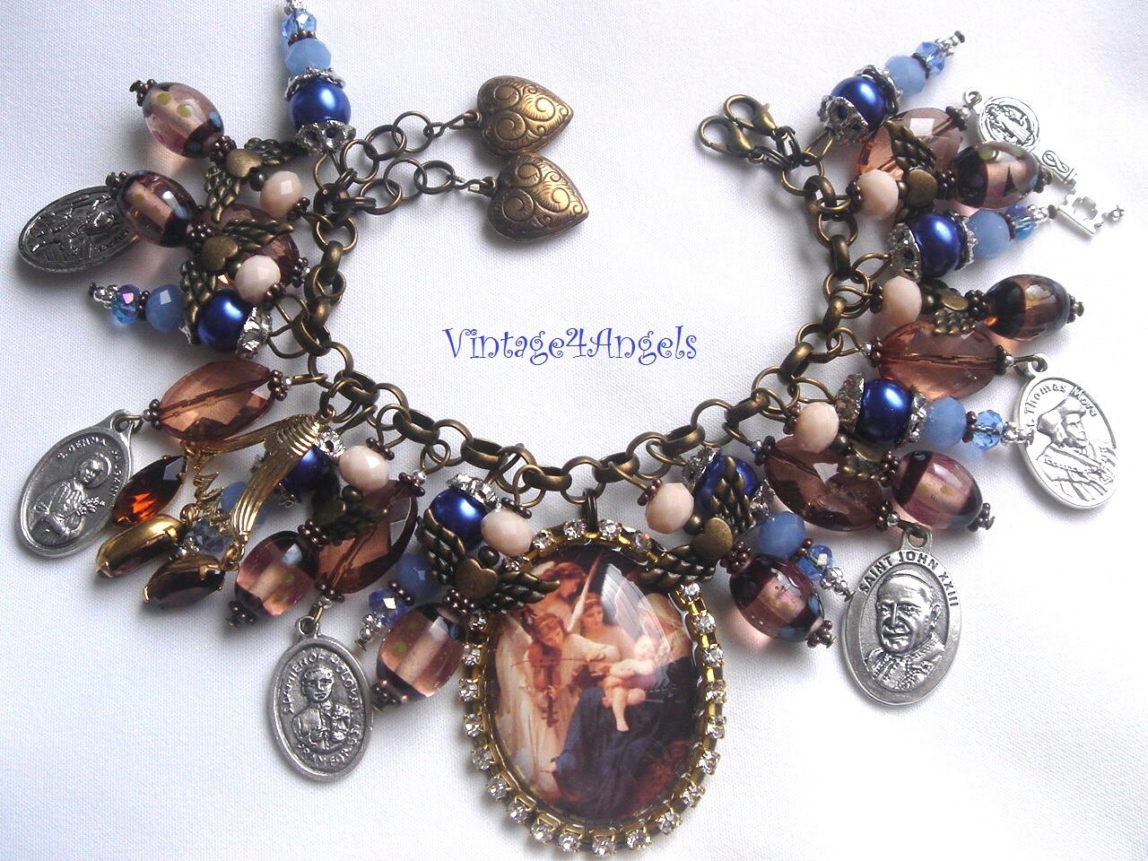 Religious Charm Bracelet Catholic Bracelet Saint Medals