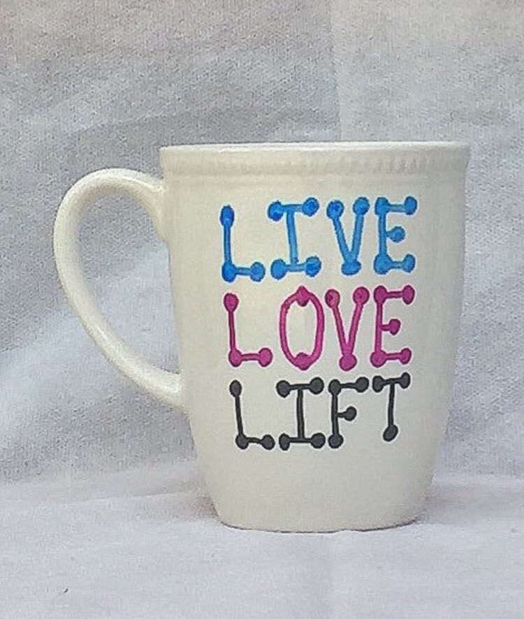 Weight Lifting coffee mug lifting coffee by NoteworthyKnitnacks