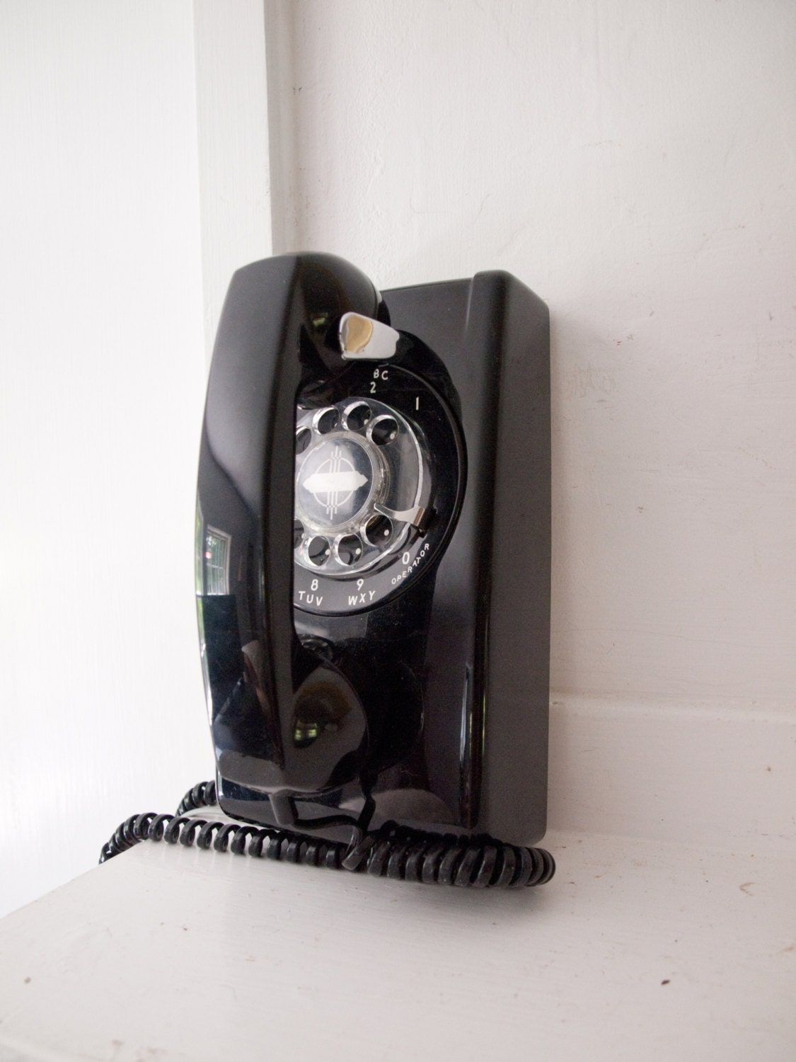 Vintage Black Wall Phone / Rotary Dial / 1950's by ARTinBOXES