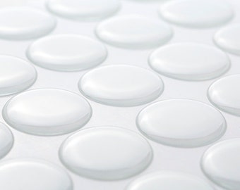 25 Premium Epoxy Stickers 1" Circle for Bottle Cap Necklaces Bubble Seal Dot Drops H2