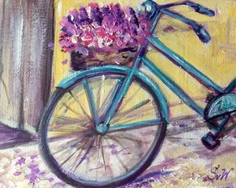 Bicycle painting | Etsy