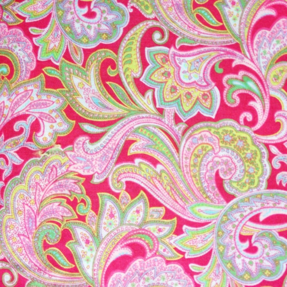 pink paisley fabric quilting fabric