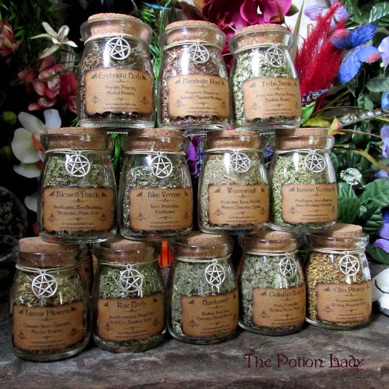 herbs witch witchcraft jars wiccan herb herbal cupboard sacred witchs hoodoo corked