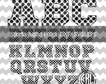Polka- Sport Alphabet .DXF/SVG/.EPS File for use with your Silhouette Studio Software