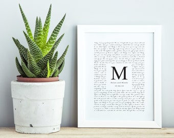 PRINTABLE Valentines Day Gift. Wedding Vows Keepsake Print for Newlyweds & Anniversaries - Love Story
