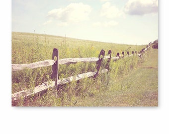 Landscape Photo, Country photography, fine art photography, country home decor, landscape art, fence print, landscape print, country farm
