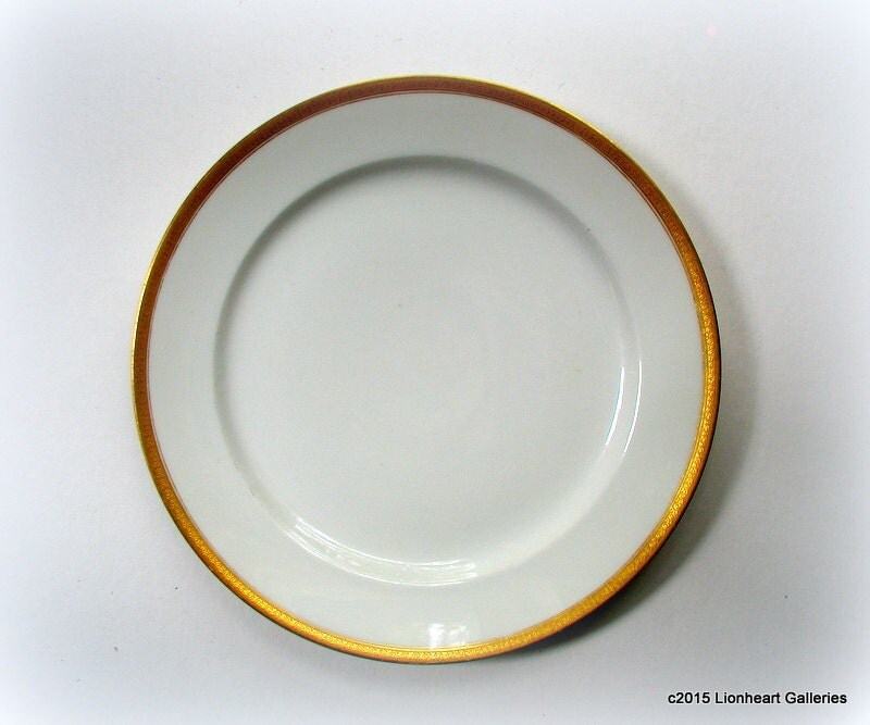 Antique GDA FRANCE LIMOGES 18K Gold Trimmed Dinner Plate