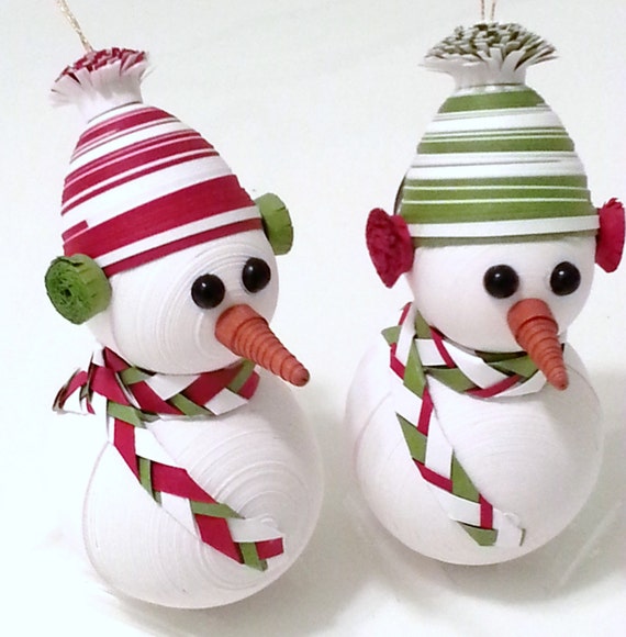 Snowman Christmas Ornament Snowman Decoration Set in Bright