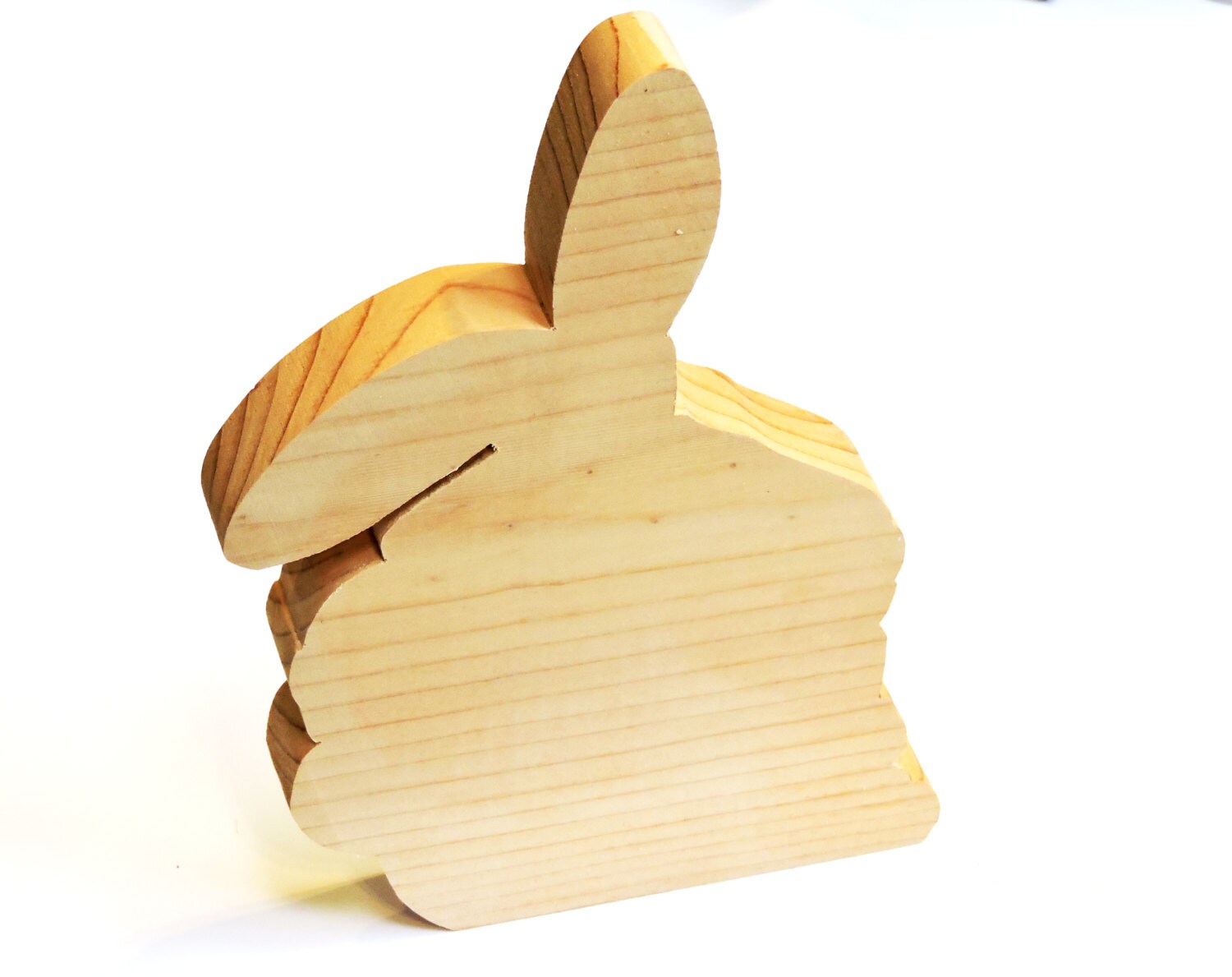 Unfinished Wood Rabbit Wooden Floppy Eared Bunny Shape Cutout