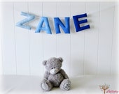 Personalized felt name banner - name garland  - ombre blue wall art - Nursery decor - MADE TO ORDER