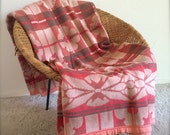 Plaid Camp Blanket / Trade Blanket, Beacon Art Deco, Coral Pink Ombre