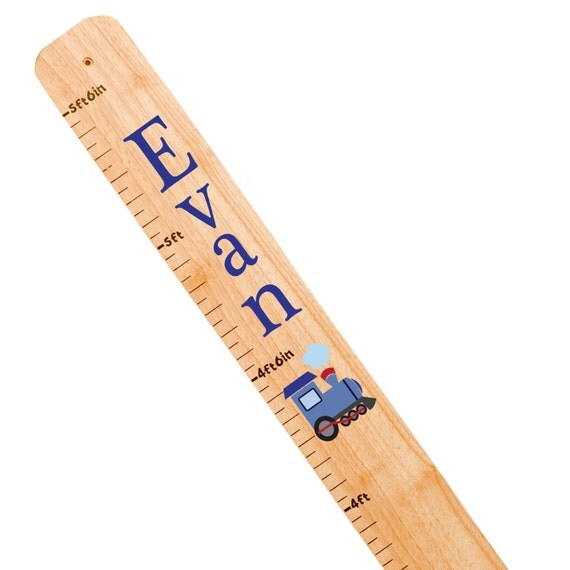 personalized growth chart ruler growth stick w trains by kids growth chart stick