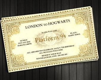 Harry Potter Invitation, Train Ticket Invitation , Harry Potter ...