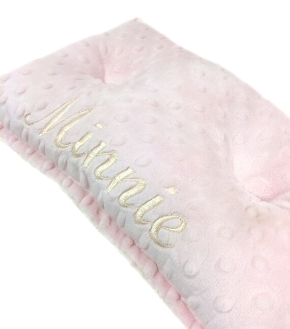 Dog Crate Mat Baby Pink and Cream Minky Pet Bed