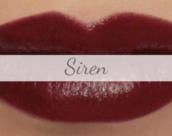 Vegan Lipstick Sample - "Siren" (deep oxblood red color) lip tint, balm, lip colour natural lipstick