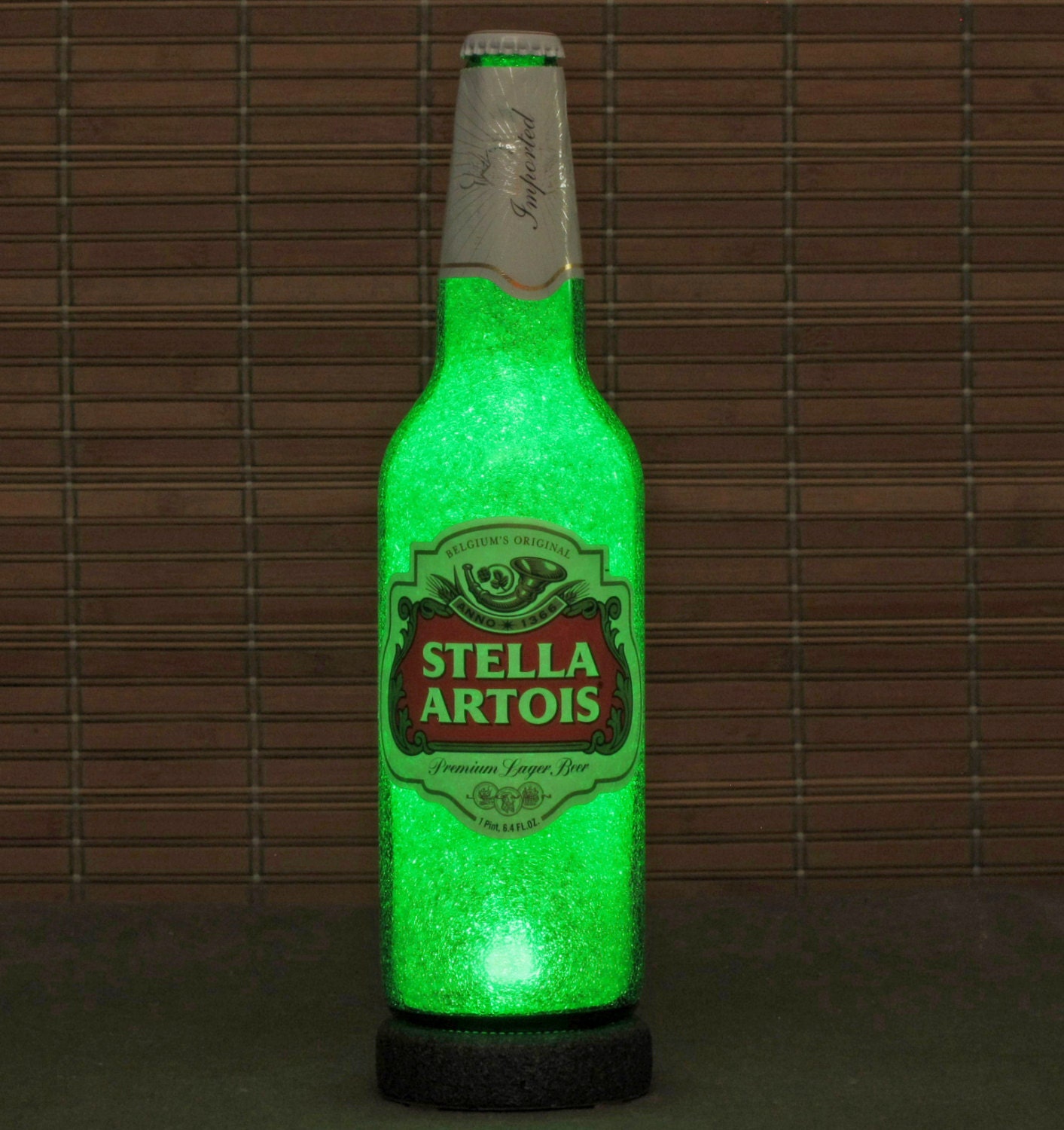 Stella Artois LED Beer Bottle Lamp Big 24oz Bar Light Man Cave