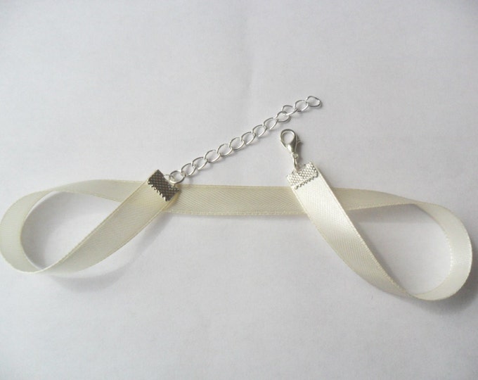 Satin choker necklace Beige with a width of 3/8” (pick your neck size) Ribbon Choker Necklace