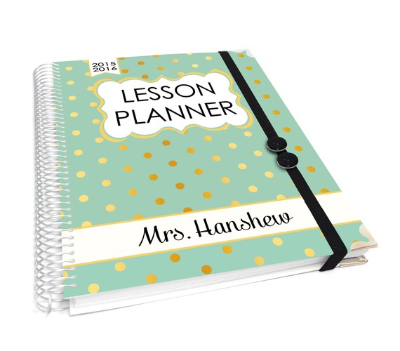 personalized teacher lesson planner cover size 8X10" & pocket notebook