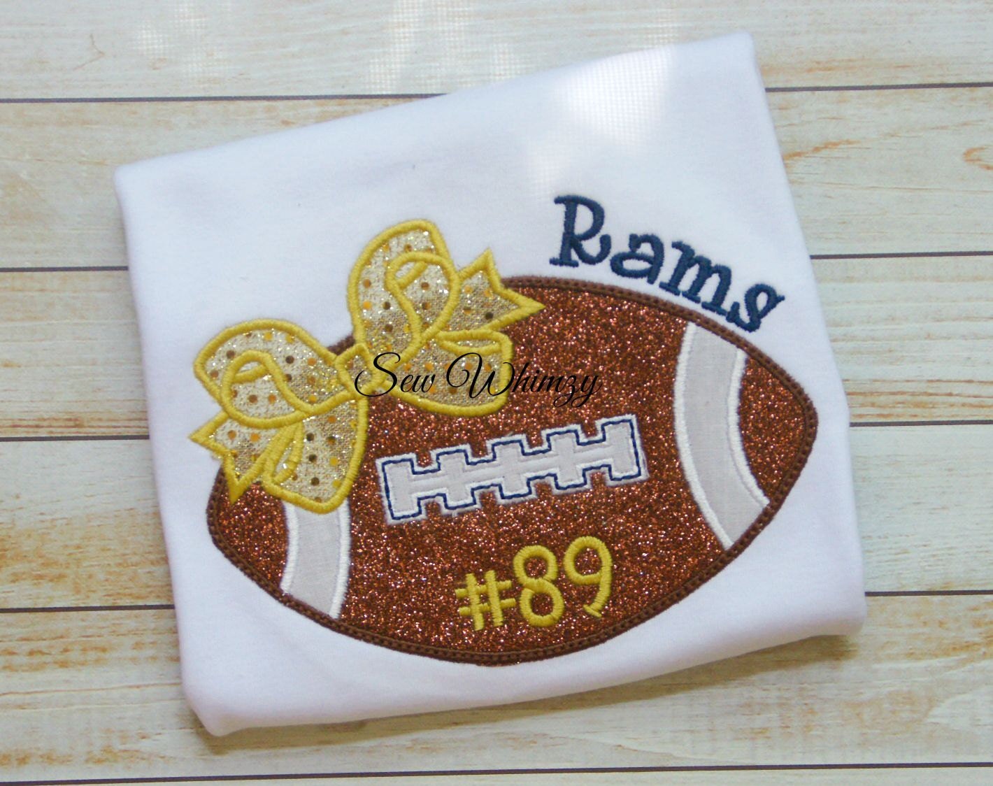 Football Appliqued Shirt Team Embroidered Shirt