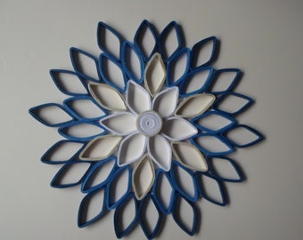Navy Blue Wall Decor gray blue orange wall art paper dahlia wall decor blue gray Navy Blue Wall Decor gray blue orange wall art paper dahlia wall decor blue gray