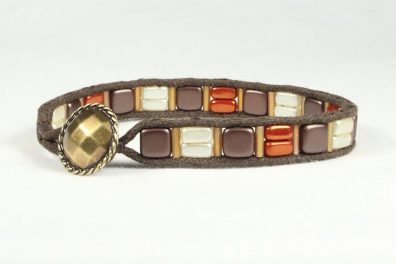 Woman's square bead bracelet Single wrap bracelet by CarolMade