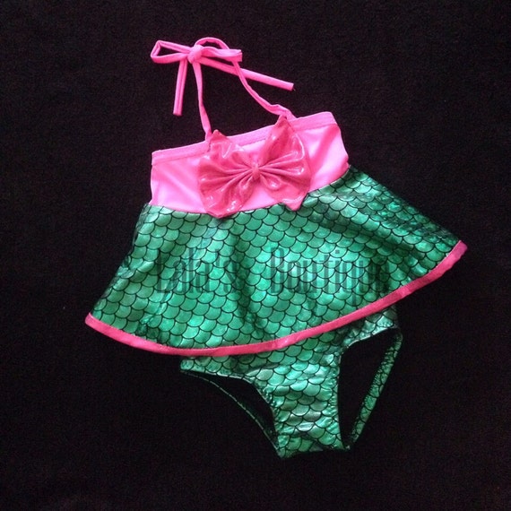 Mermaid Peplum bathing suit Infant Toddler Girls by LindaSambroak