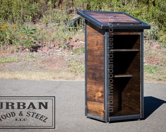 Salvaged Steel & Wood Speaker Podium "The Dylan"