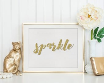 Gold Glitter Print - Wall Art Print - Quote Print - Typography Quote - Positive Print - Wall Art Quote - Printable Art - Printable Quote