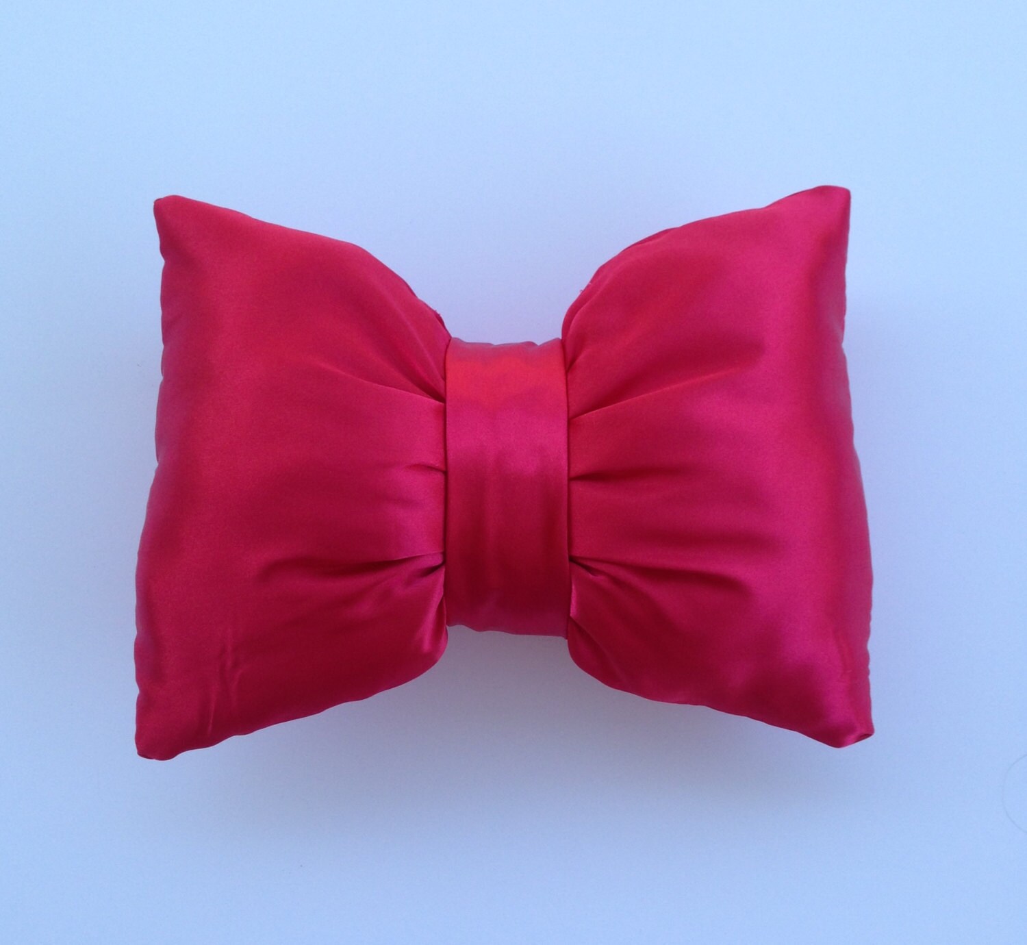 Hot Pink Satin Bow Pillow by BigAsTexasBows on Etsy