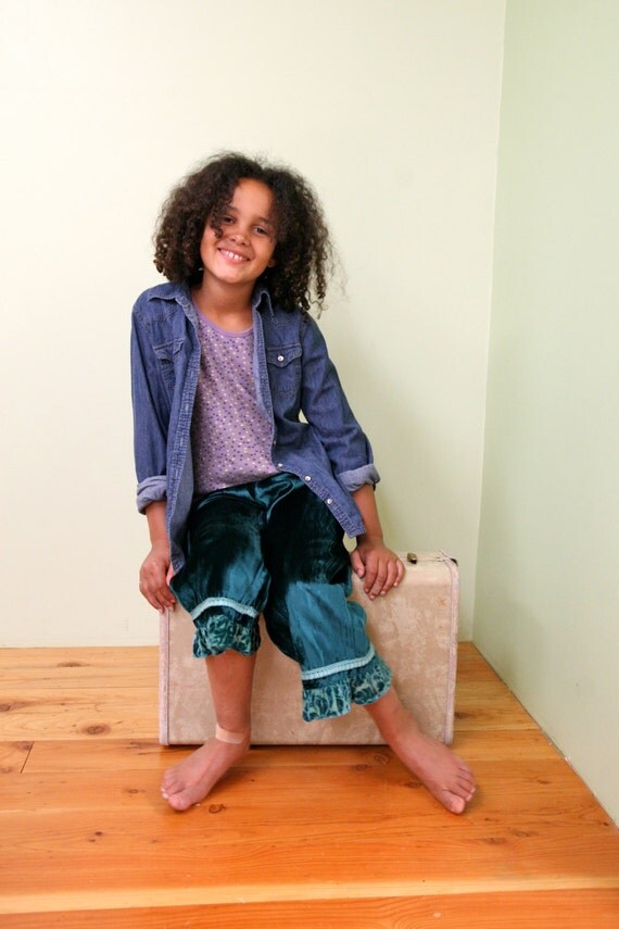 Girl's velvet pants Little Fancy Pants pantaloons
