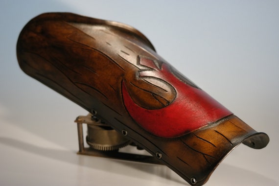 steampunk leather bracer, red star wars logo , made to order by steampunkleatherwork steampunk buy now online