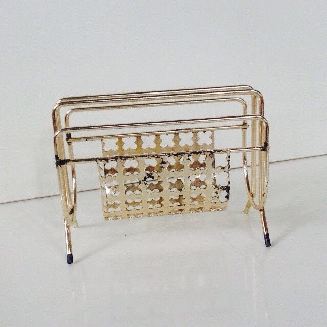 Mid century modern vintage letter envelope or napkin holder desk ...