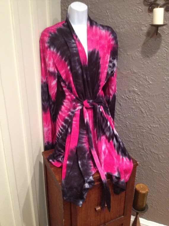 Items similar to Tye dye bathrobe, hand dyed bathrobe, jersey 100
