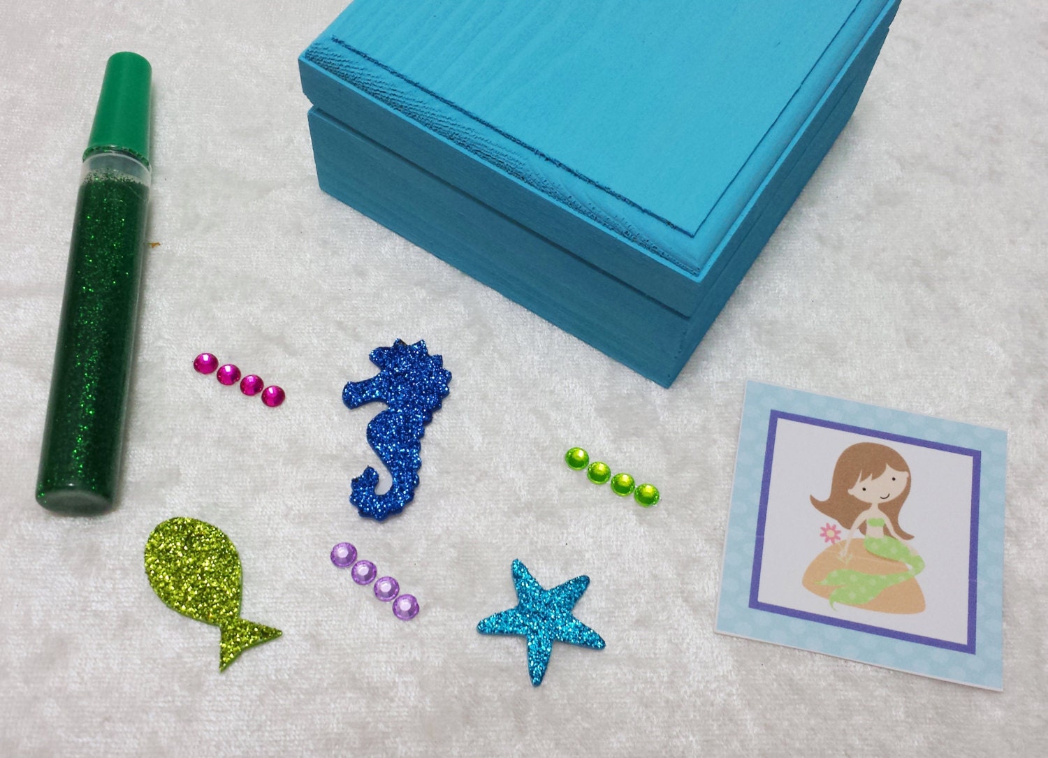 PARTY PACK Mermaid Jewelry Box Craft Kit Blue