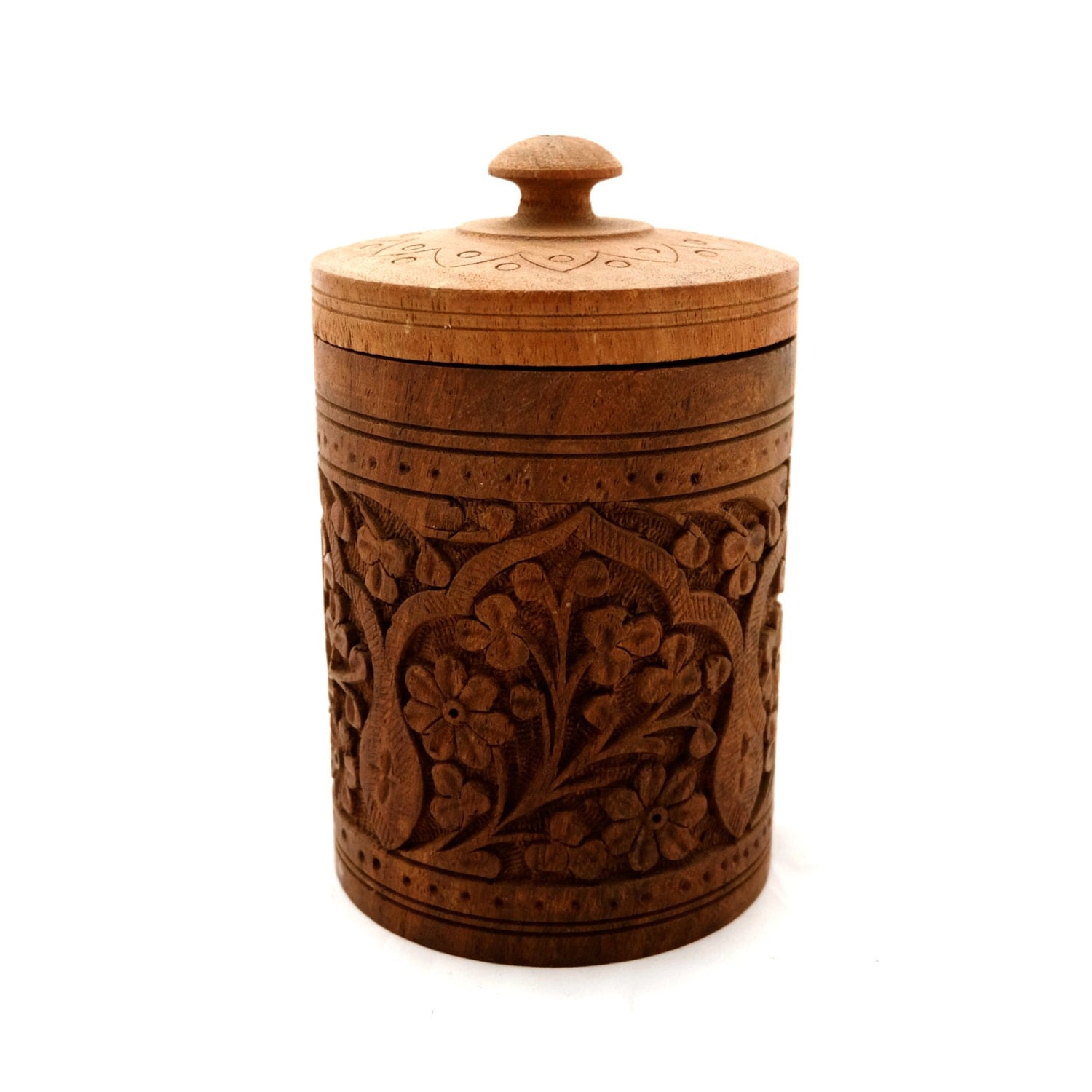 Vintage Tall Round Wooden Box Wooden Barrel Box Decorative