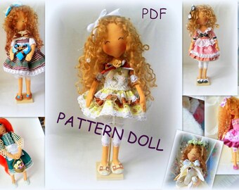 Soft Doll PATTERN, PDF, Cloth Doll Pattern, Digital Download 30 sm