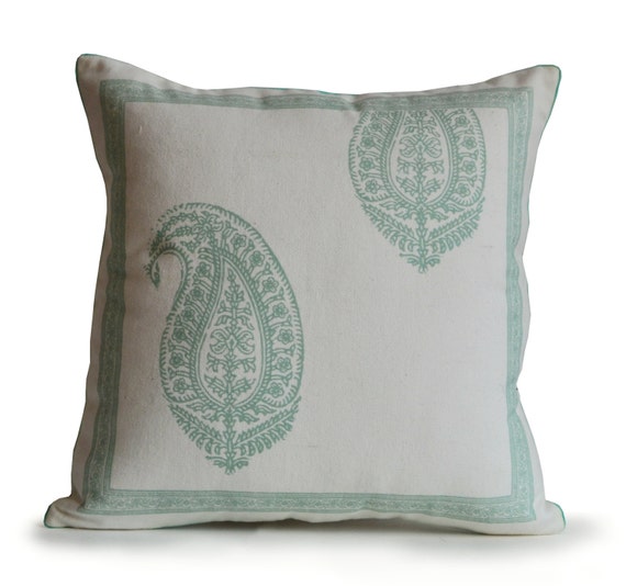 Decorative Mint Green Pillow Cover Mint Green Cotton Pillow